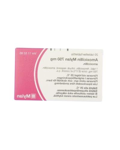 Amoxicillin 750 mg 30 tabletter